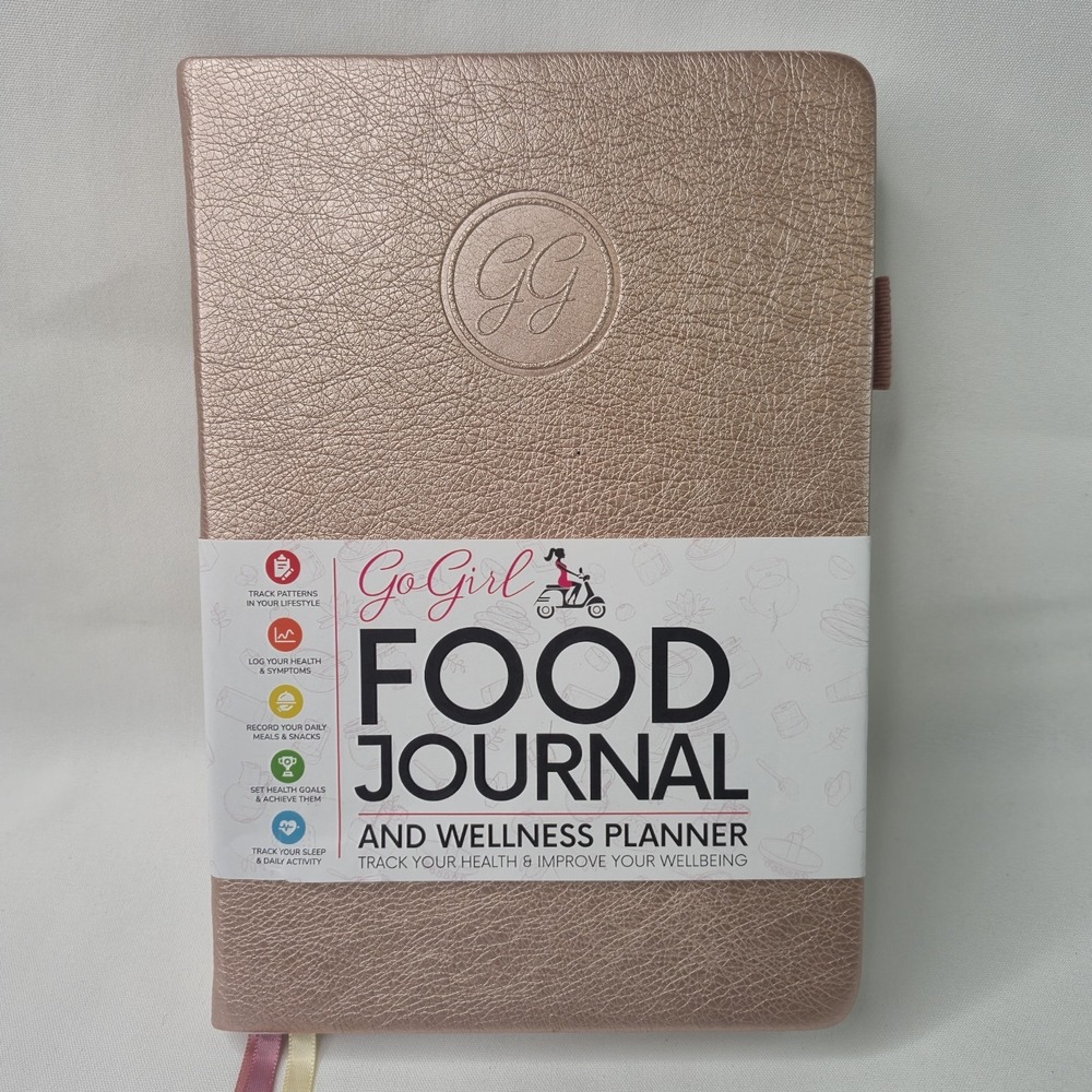 Go Girl Food Journal and Wellness 120 Page 6 Month Planner Rose Gold New